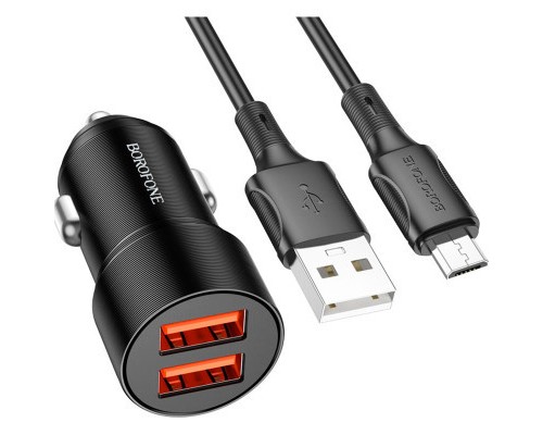 Зарядний пристрій BOROFONE BZ19B charger set (Micro) 2 x USB Black (6941991101502)