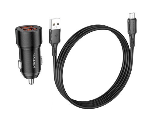 Зарядний пристрій BOROFONE BZ19B charger set (Micro) 2 x USB Black (6941991101502)
