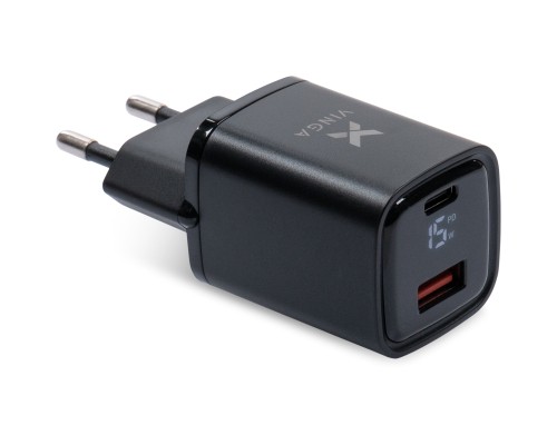 Зарядний пристрій Vinga USB-C PD30W + USB-A QC30W Display 33W Max (VCR30ACDB)