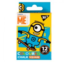 Крейда Yes кольорова квадратна 12 шт 6 кол Minions (400391)