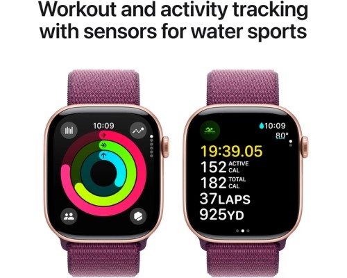 Смарт-годинник Apple Watch Series 10 GPS 46mm Rose Gold Aluminium Case with Plum Sport Loop (MWWV3QH/A)