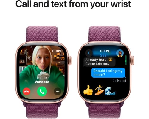 Смарт-годинник Apple Watch Series 10 GPS 46mm Rose Gold Aluminium Case with Plum Sport Loop (MWWV3QH/A)