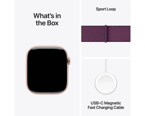 Смарт-годинник Apple Watch Series 10 GPS 46mm Rose Gold Aluminium Case with Plum Sport Loop (MWWV3QH/A)