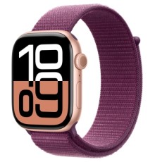 Смарт-годинник Apple Watch Series 10 GPS 46mm Rose Gold Aluminium Case with Plum Sport Loop (MWWV3QH/A)