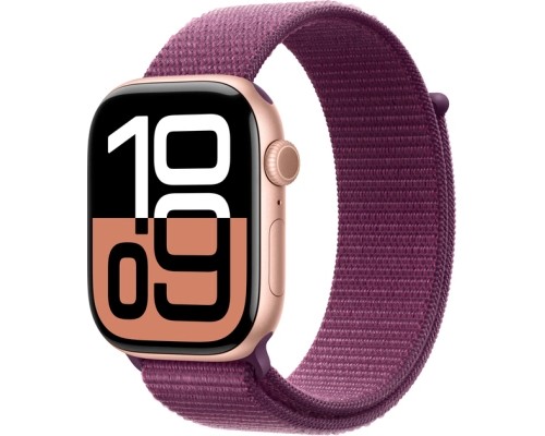 Смарт-годинник Apple Watch Series 10 GPS 46mm Rose Gold Aluminium Case with Plum Sport Loop (MWWV3QH/A)