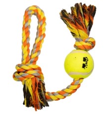 Іграшка для собак Nunbell Мотузкова з тенісним м'ячем Маленька 38 см (YM0183)