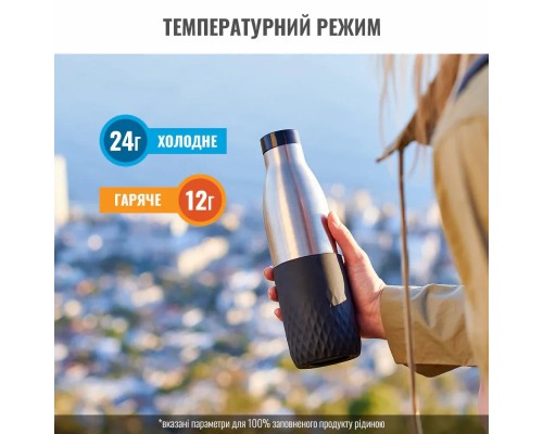 Термос Tefal Bludrop, 700мл, нержавіюча сталь, чорний (N3111110)