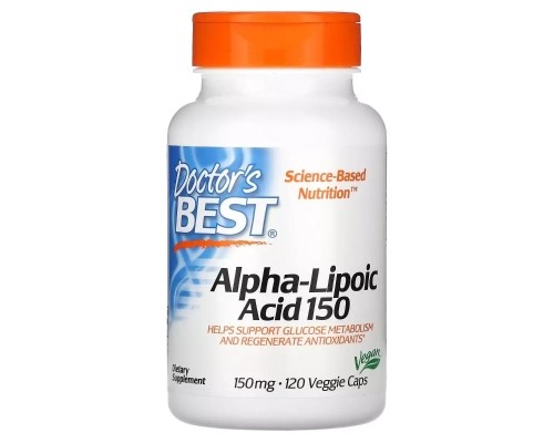 Антиоксидант Doctor's Best Альфа-Ліпоєва кислота, 150 мг, Alpha-Lipoic Acid, 120 вегетаріанс (DRB-00104) Антиоксидант Doctor's Best Альфа-Ліпоєва кислота, 150 мг, Alpha-Lipoic Acid, 120 вегетаріанс (DRB-00104)
