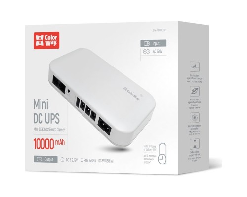 Пристрій безперебійного живлення ColorWay CW-PB100LI3WT 10000mAh 21W (CW-PB100LI3WT)