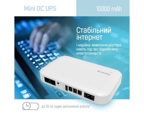 Пристрій безперебійного живлення ColorWay CW-PB100LI3WT 10000mAh 21W (CW-PB100LI3WT)