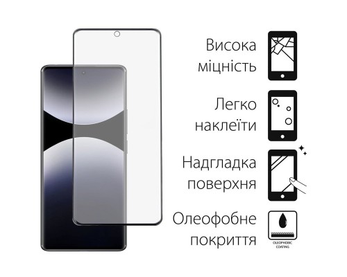 Чохол до мобільного телефона Dengos Kit Xiaomi Redmi Note 14 Pro case Matte + glass (Black) (DG-KM-128)