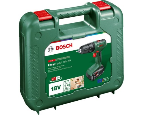 Шуруповерт Bosch EasyImpact 18V-40 18В 2х2Агод 2038Нм 0-4300-1630обхв кейс ЗП 1.4кг (0.603.9D8.108)
