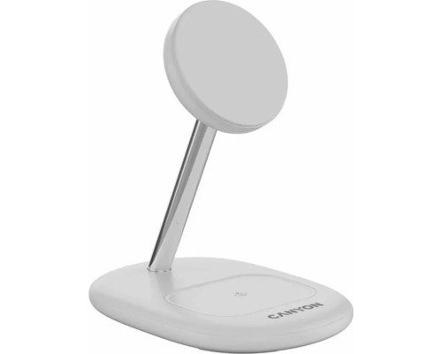 Зарядний пристрій Canyon wireless charger WCS-205 15W Qi2 2in1 White (CNS-WCS205W)