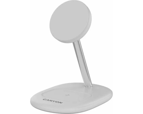 Зарядний пристрій Canyon wireless charger WCS-205 15W Qi2 2in1 White (CNS-WCS205W)