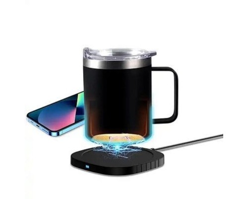 Термокружка TheGeneral з підігрівом та бездротовою зарядкою ThermoHub 15W з LED індикатором чорна (40021321-01)