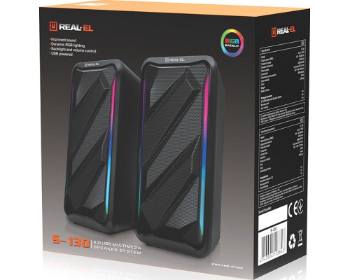 Акустична система REAL-EL S-130 USB Black (EL121100018)