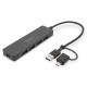Концентратор Digitus USB-C + USB-A to 4xUSB-A 0.2m black (DA-70235)