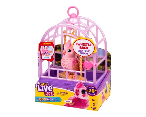 Інтерактивна іграшка Little Live Pets Папужка какаду Розі в клітці (26692)