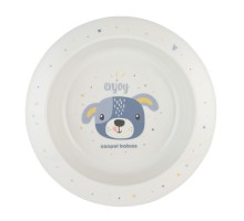 Тарілка дитяча Canpol babies CUTE ANIMALS мисочка пластикова, блакитна (4/412_blu2)