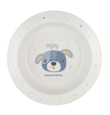 Тарілка дитяча Canpol babies CUTE ANIMALS мисочка пластикова, блакитна (4/412_blu2)
