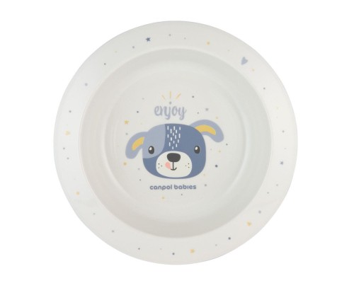 Тарілка дитяча Canpol babies CUTE ANIMALS мисочка пластикова, блакитна (4/412_blu2)