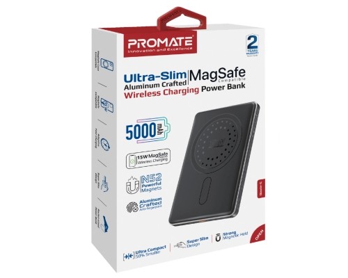Батарея універсальна Promate 5000mAh MagSafe/15W (blade-5.black)