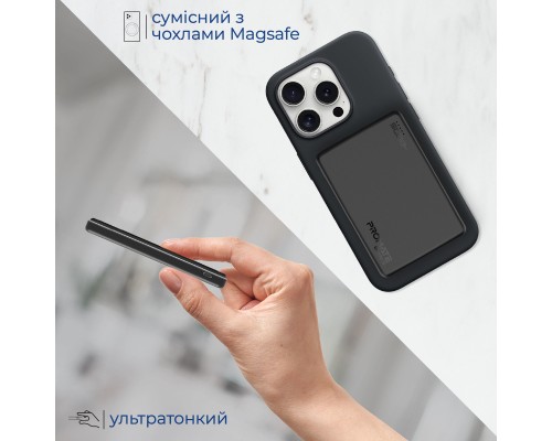 Батарея універсальна Promate 5000mAh MagSafe/15W (blade-5.black)