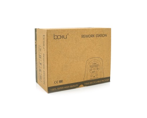 Паяльна станція Bakku BA-942 з цифровою індикацією на фен та на паяльник, DC:110-240V, 4A,750W, 2,25 кг (BA-942)