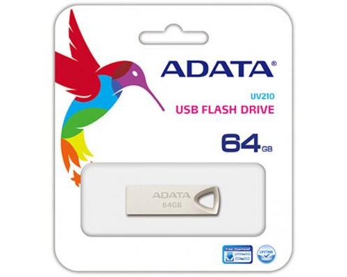 USB флеш накопичувач ADATA 64GB UV210 Metal Silver USB 2.0 (AUV210-64G-RGD) 