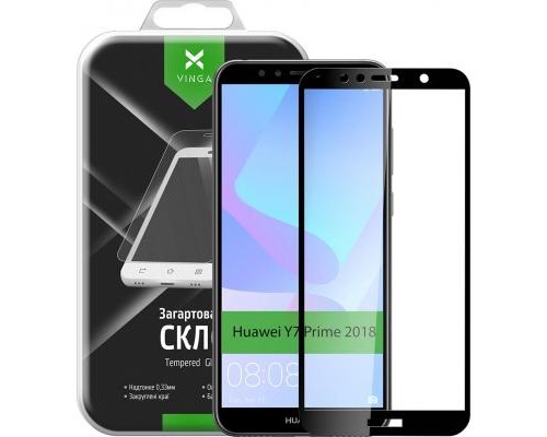 Скло захисне Vinga для Huawei Y7 Prime 2018 (Black) (VTPGS-Y7P2018)