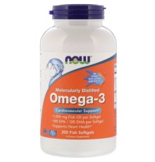 Жирні кислоти Now Foods Омега-3 1000 мг, 180 EPA / 120 DHA, Molecularly Distilled Om (NOW-01648)