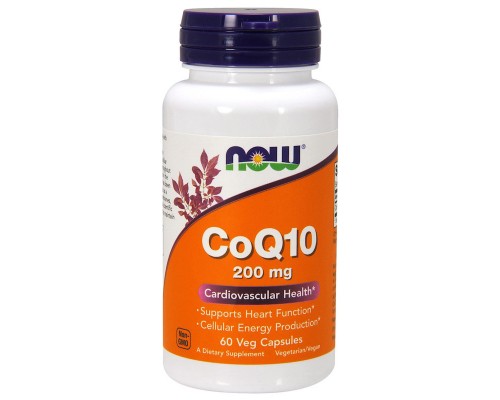 Антиоксидант Now Foods Коензим Q10 200 мг, CoQ10, 60 вегетаріанських капсул (NOW-03176)