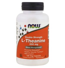 Амінокислота Now Foods L-Теанін, L-Theanine, Double Strength, 200 мг, 120 вегетаріа (NOW-00148)