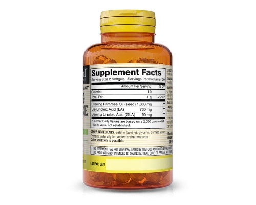 Трави Mason Natural Олія примули вечірньої, Evening Primrose Oil, 60 гелевих кап (MAV-12845)