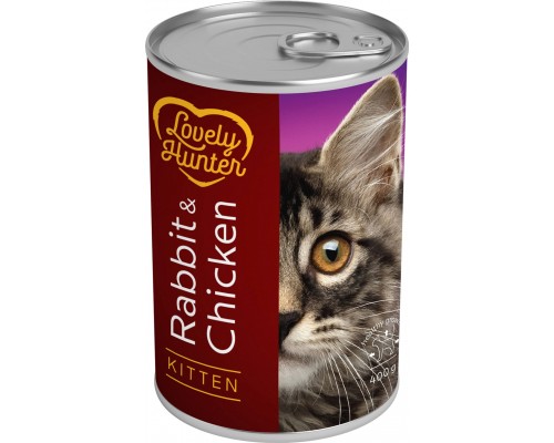 Консерви для котів Lovely Hunter Kitten Rabbit&Chicken 400 г (LHU45347) Консерви для котів Lovely Hunter Kitten Rabbit&Chicken 400 г (LHU45347)