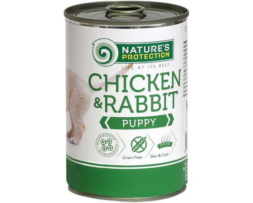 Консерви для собак Nature's Protection Puppy Chicken&Rabbit 400 г (KIK45090)