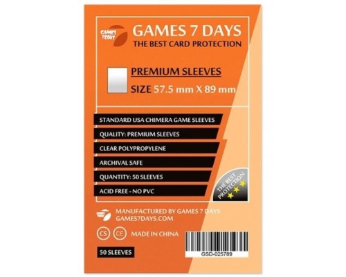 Протектор для карт Games7Days 57,5 х 89 мм, Standard USA Chimera, 50 шт (PREMIUM) (GSD-025789) Протектор для карт Games7Days 57,5 х 89 мм, Standard USA Chimera, 50 шт (PREMIUM) (GSD-025789)