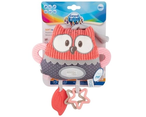 Іграшка на коляску Canpol Pastel Friends плюшева розвивальна Коралова (68/065_cor)