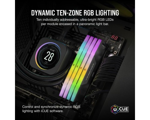 Модуль пам'яті для комп'ютера DDR5 32GB (2x16GB) 5200 MHz Vengeance RGB Corsair (CMH32GX5M2B5200Z40K)