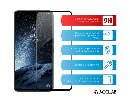 Скло захисне ACCLAB Full Glue Tecno Camon 18 Premier (1283126529177)