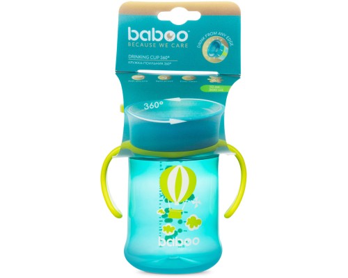 Поїльник-непроливайка Baboo 360°, 300 мл, 6+ міс (Transport / зелена) (8-135)