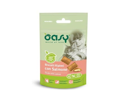 Ласощі для котів OASY TREATS з лососем 60 г (8053017343181)