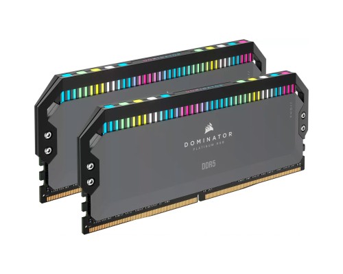 Модуль пам'яті для комп'ютера DDR5 64GB (2x32GB) 6000 MHz Dominator Platinum RGB Gray Corsair (CMT64GX5M2B6000Z30)