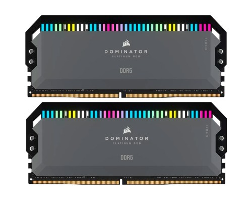 Модуль пам'яті для комп'ютера DDR5 64GB (2x32GB) 6000 MHz Dominator Platinum RGB Gray Corsair (CMT64GX5M2B6000Z30)