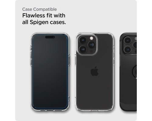 Скло захисне Spigen Apple iPhone 15 Pro Glas.tR AlignMaster FC Black (2P) (AGL06895)