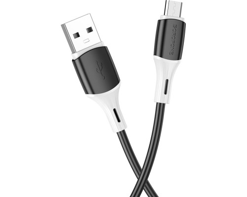 Дата кабель USB 2.0 AM to Micro 5P 1.0m BX79 2.4A Black BOROFONE (BX79MB)