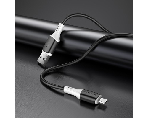 Дата кабель USB 2.0 AM to Micro 5P 1.0m BX79 2.4A Black BOROFONE (BX79MB)