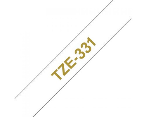 Стрічка для принтера етикеток UKRMARK B-T331P, ламінована, 12мм х 8м, gold on white, аналог TZe331 (900783)