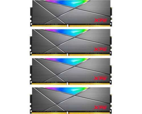 Модуль пам'яті для комп'ютера DDR4 64GB (4x16GB) 3600 MHz XPG Spectrix D50 RGB Tungsten ADATA (AX4U360016G18I-QCTG50)