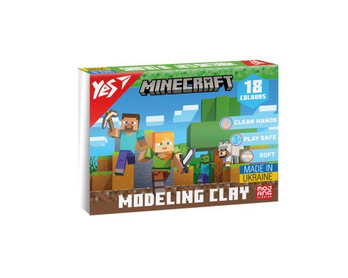 Пластилін Yes Minecraft 18 кольорів 360 г (540678)